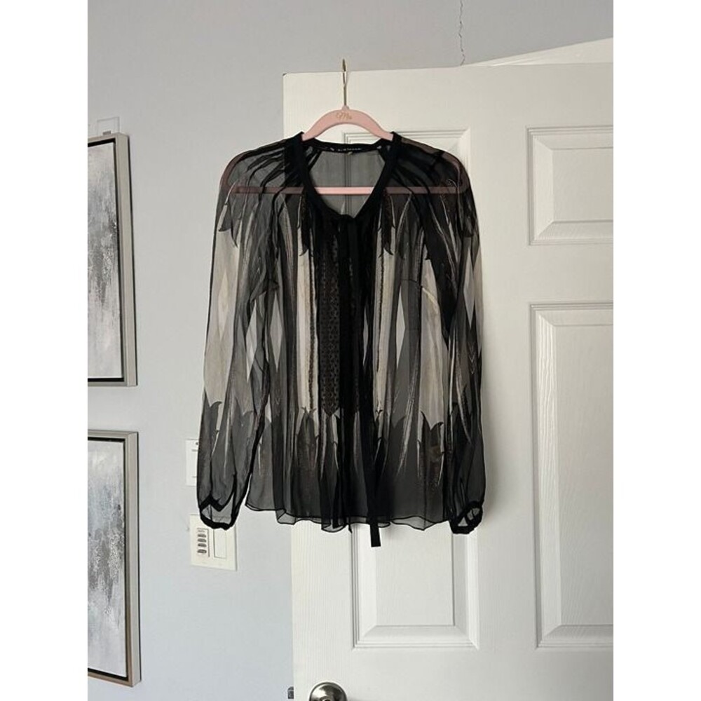Elie Tahari Long Sleeve Silk Blouse Women's Size M